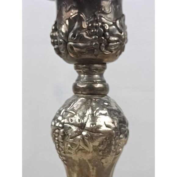 Godinger Silver Plated Candlestick Holder Candelabra Grape And Leaves Motif - Picture 4 of 9